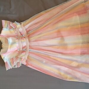 Lili Gaufrette Rainbow Pleated Dress in Tulle size 4